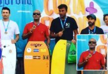 Alexandre Menezes sobe ao pódio na abertura do Catarinense de Bodyboarding