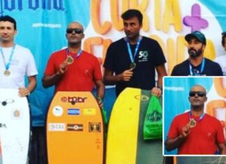 Alexandre Menezes sobe ao pódio na abertura do Catarinense de Bodyboarding