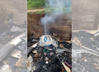 Segurança Pública flagra homem queimando fios de cobre, no Itacolomi