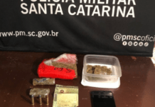Casal é preso em Luiz Alves com drogas e arma de fogo