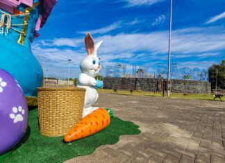 Balneário Piçarras instala decoração de Páscoa na cidade