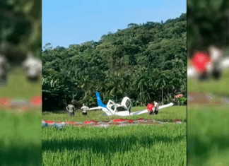 Utilizando paraquedas de emergência, avião cai em Massaranduba