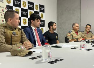 Policiais prendem suspeitos de terem atirado contra bombeiros militares, em Itajaí
