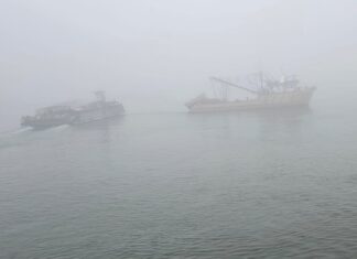Ferry boat e barco de pesca se chocam durante travessia no Rio Itajaí-Açu