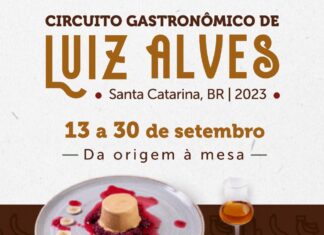 1º Circuito Gastronômico de Luiz Alves acontece entre 13 a 30 de setembro