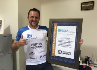 Kitsurfista de Barra Velha, Chrystian Borba, escreve seu nome no Guinness Book