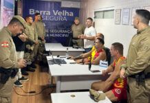 Comando geral da PMSC realiza visita técnica ao Centro de Controle Regional de Videomonitoramento de Barra Velha