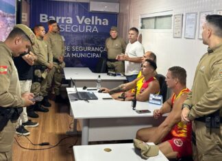 Comando geral da PMSC realiza visita técnica ao Centro de Controle Regional de Videomonitoramento de Barra Velha