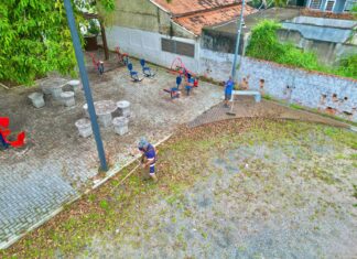 Secretaria de Serviços Urbanos de Penha realiza ações de reparo e limpeza nas vias