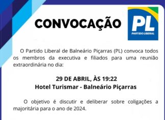 PL de Balneário Piçarras tem reunião para definir sobre coligações na majoritária