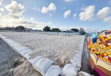 Areia do Circuito Brasileiro de Vôlei será reutilizada em quadras de esportes em Navegantes