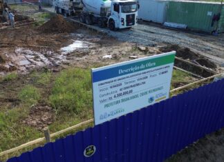 Obras da construção do ginásio da Escola Francisca Borba em Balneário Piçarras avançam