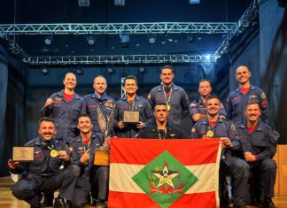 Equipe do Corpo de Bombeiros Militar de Santa Catarina conquista bicampeonato internacional de Salvamento em Altura