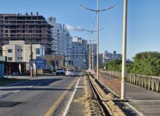 Obra de modernização da iluminação da orla é iniciada em Navegantes