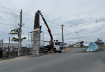 Obra do novo portal turístico de Balneário Piçarras é retomada após readequação feita pela Celesc