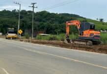 Iniciada obra do trevo alemão na SC-414, em Luiz Alves