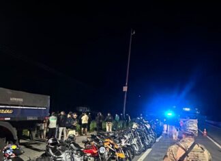 PRF intercepta 21 motociclistas que faziam rachas e “rolezinhos” na BR-101