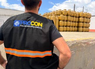Fiscalização da ANP com apoio do Procon resulta em interdição e apreensão de mais de 500 botijões de gás em Balneário Piçarras