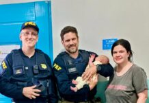Policiais salvam recém-nascida engasgada na BR-101 em Barra Velha