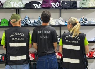 Operação da Polícia Civil apreende R$ 2,3 milhões em produtos piratas em Santa Catarina