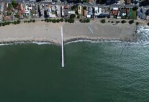 Obra de alargamento da Praia Central atinge quase 70% de conclusão