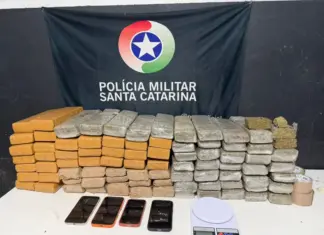 PM apreende cerca de 74 quilos de maconha e prende quatro pessoas por tráfico em Barra Velha