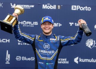 Piloto catarinense e morador de Balneário Camboriú Jeff Giassi é o grande vencedor da prova de Le Mans, na França