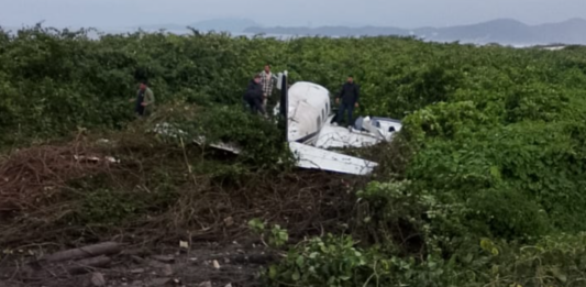 Avião de pequeno porte cai na restinga da praia de Navegantes