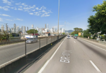 Arteris Litoral Sul realiza obras na marginal da BR-101 em Balneário Camboriú