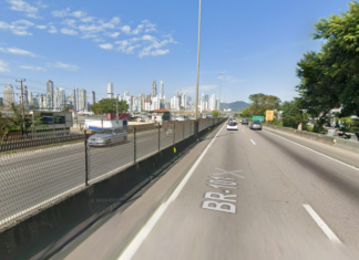 Arteris Litoral Sul realiza obras na marginal da BR-101 em Balneário Camboriú
