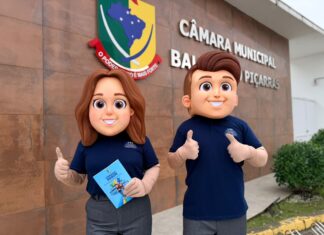 Marina e Gabriel ganham vida e passam a representar a Câmara Mirim de Balneário Piçarras