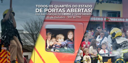 CBMSC abre quartéis para receber crianças neste sábado em Barra Velha e Balneário Piçarras